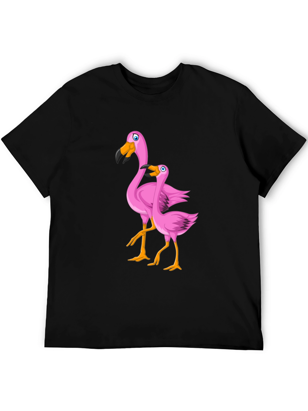 Pink Flamingo Graphic T-Shirt - Black Cotton Tee