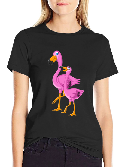 Pink Flamingo Graphic T-Shirt - Black Cotton Tee