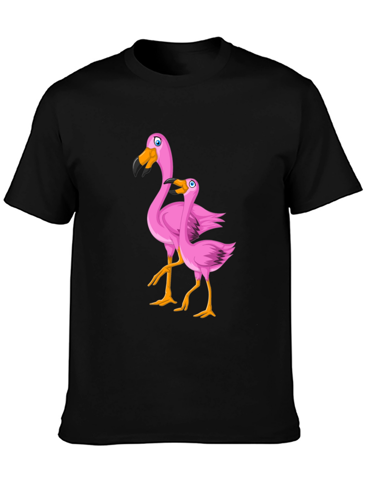 Pink Flamingo Graphic T-Shirt - Black Cotton Tee