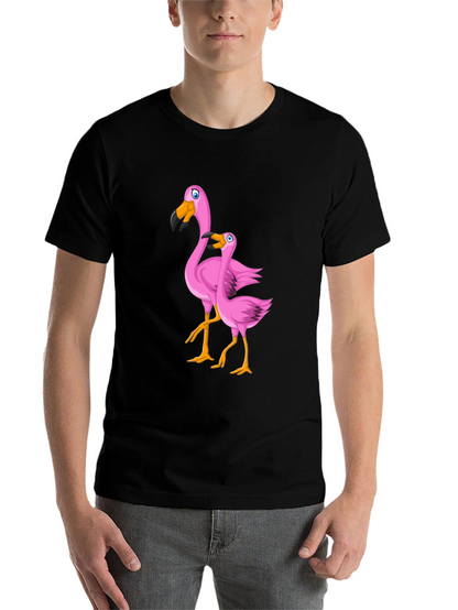 Pink Flamingo Graphic T-Shirt - Black Cotton Tee