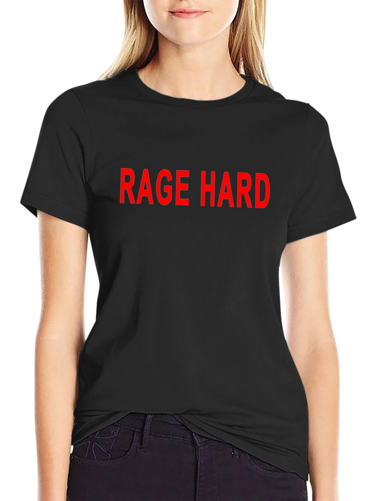 Rage Hard Black Cotton Graphic Tee