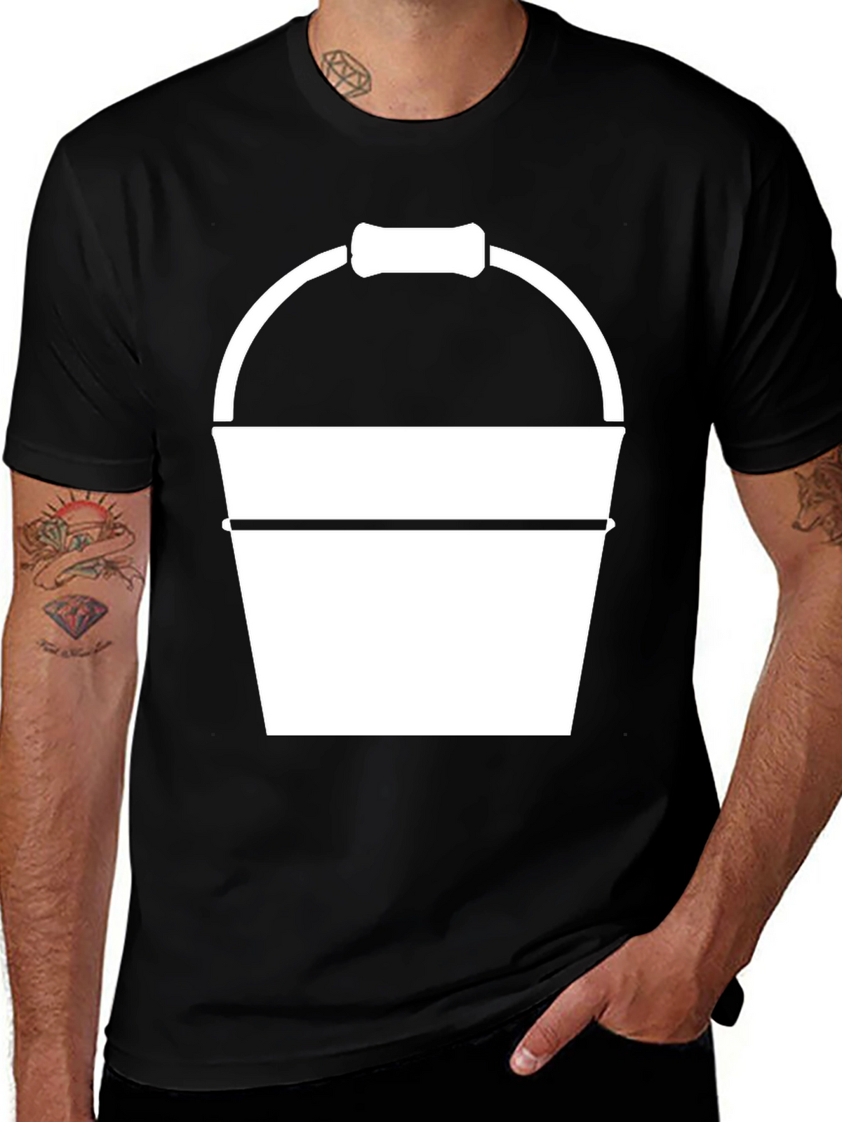 Bucket Graphic Tee - Black Cotton T-Shirt