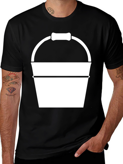 Bucket Graphic Tee - Black Cotton T-Shirt