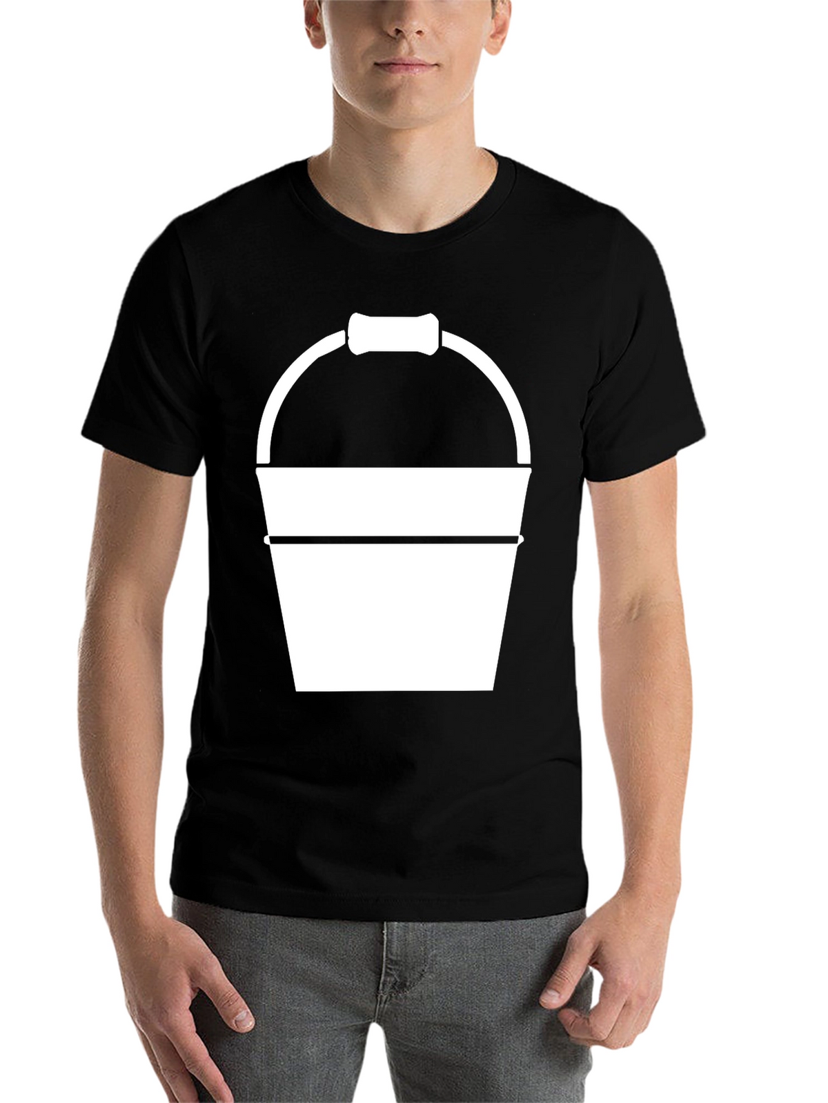 Bucket Graphic Tee - Black Cotton T-Shirt