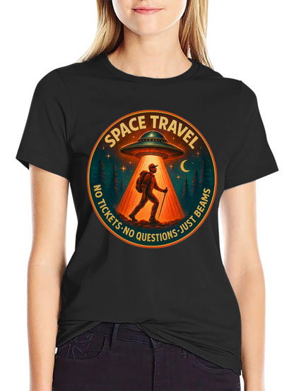 Space Travel UFO Abduction Graphic Tee