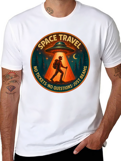 Space Travel UFO Abduction Graphic Tee