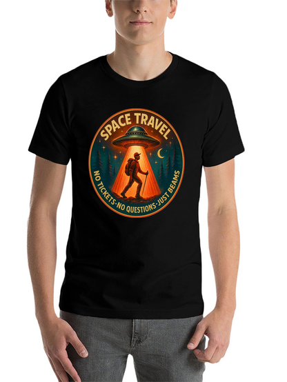 Space Travel UFO Abduction Graphic Tee