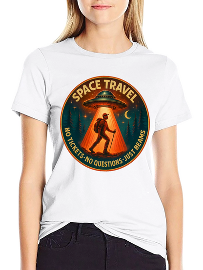 Space Travel UFO Abduction Graphic Tee