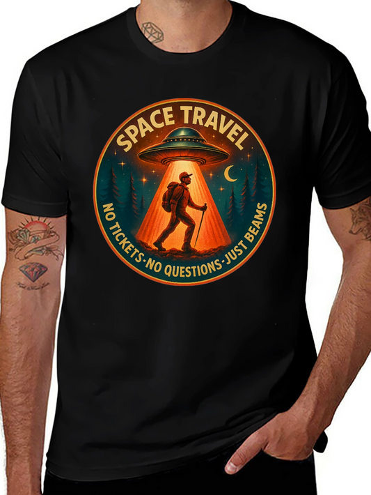 Space Travel UFO Abduction Graphic Tee