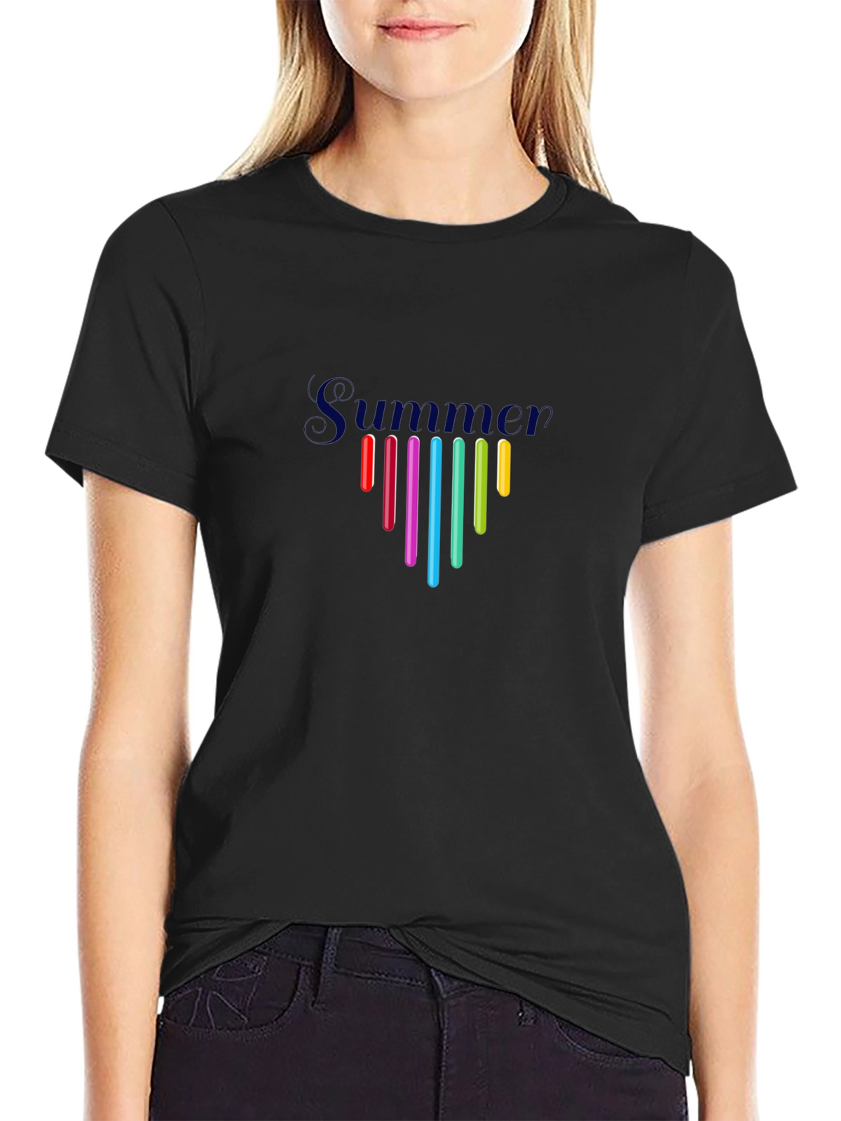Summer Vibes Black Graphic Tee