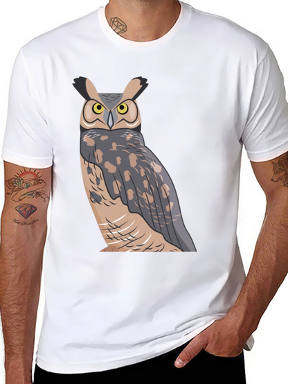 Owl Graphic Print Black T-Shirt