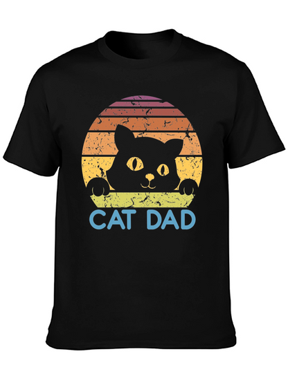 Cat Dad Retro Graphic T-Shirt