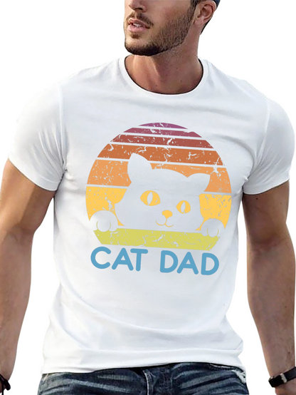 Cat Dad Retro Graphic T-Shirt