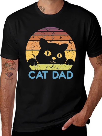 Cat Dad Retro Graphic T-Shirt