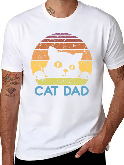 Cat Dad Retro Graphic T-Shirt
