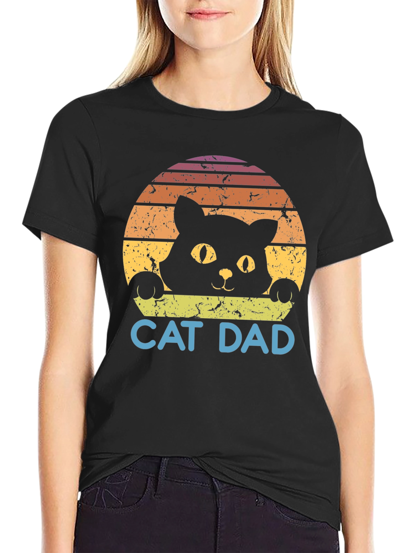 Cat Dad Retro Graphic T-Shirt