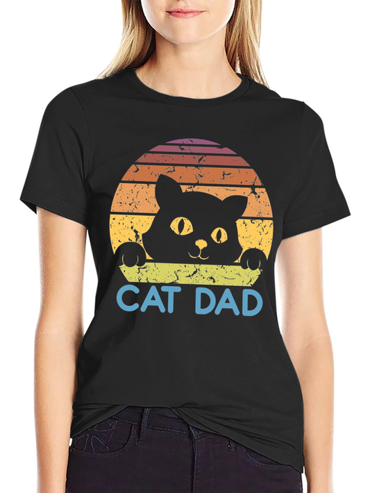 Cat Dad Retro Graphic T-Shirt