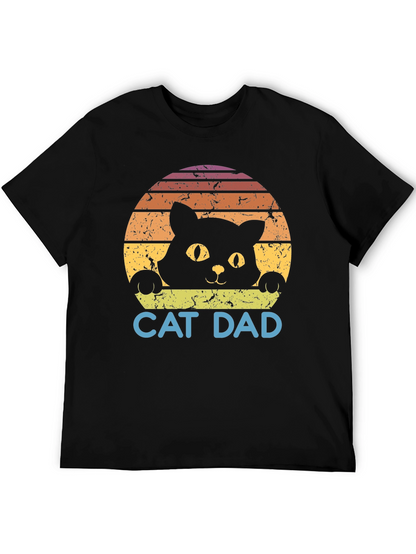 Cat Dad Retro Graphic T-Shirt