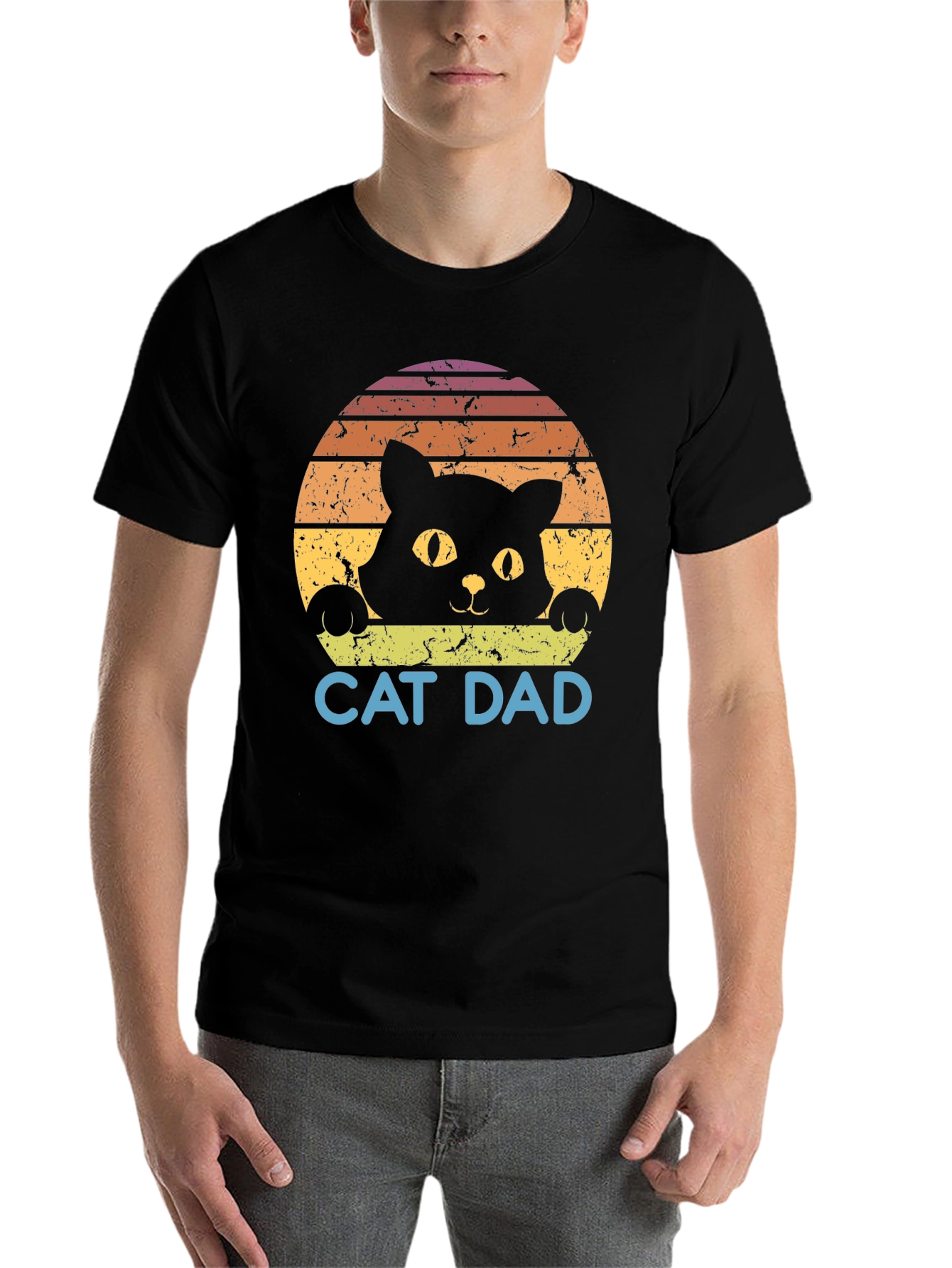 Cat Dad Retro Graphic T-Shirt