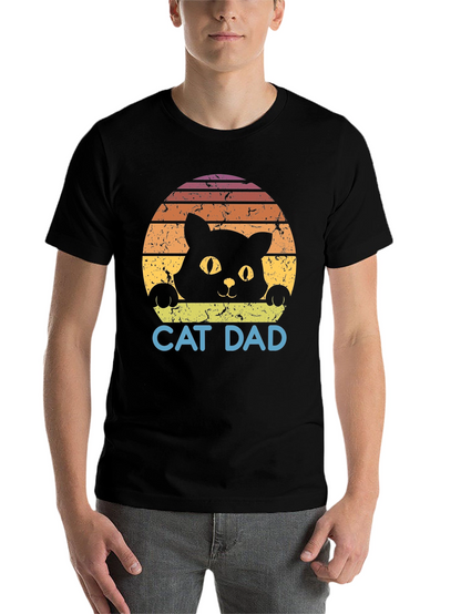 Cat Dad Retro Graphic T-Shirt