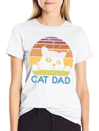 Cat Dad Retro Graphic T-Shirt