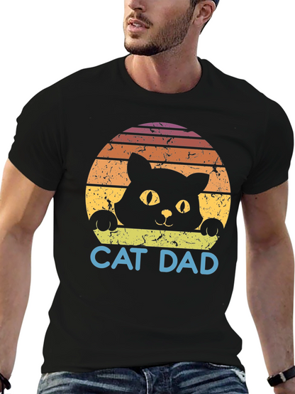 Cat Dad Retro Graphic T-Shirt