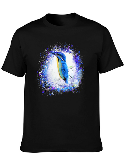 Kingfisher Bird Graphic Tee - Black T-Shirt