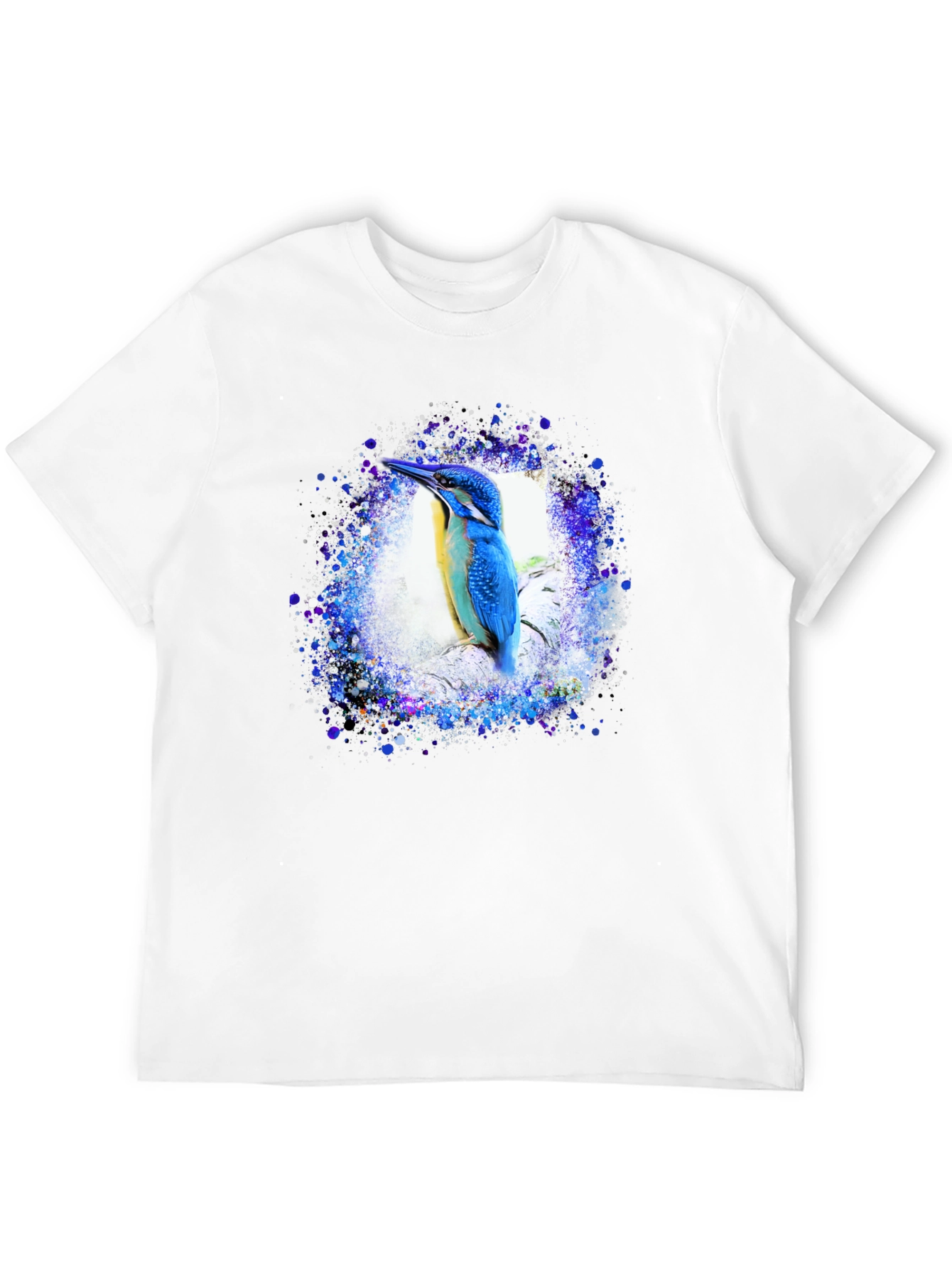 Kingfisher Bird Graphic Tee - Black T-Shirt