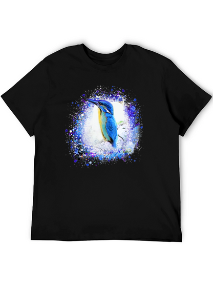 Kingfisher Bird Graphic Tee - Black T-Shirt