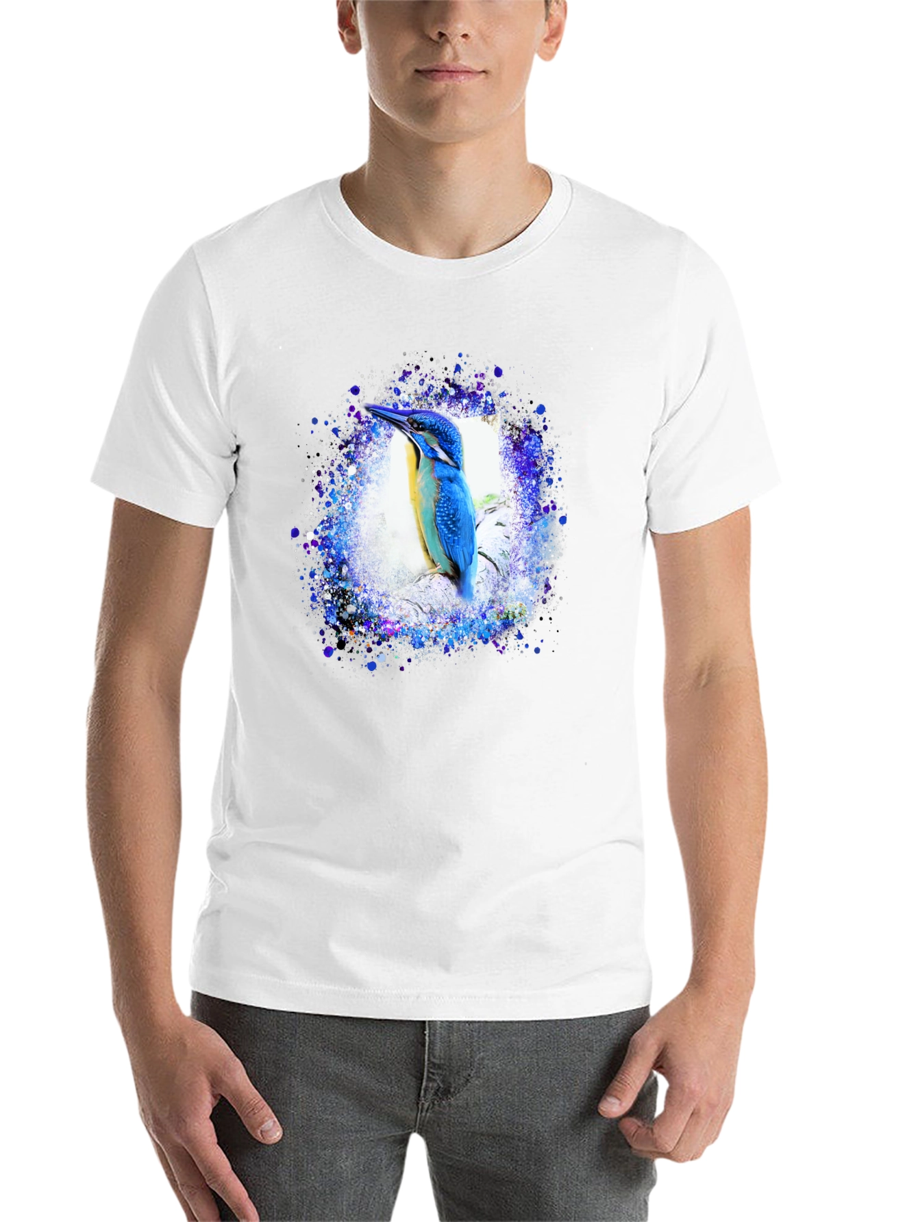 Kingfisher Bird Graphic Tee - Black T-Shirt