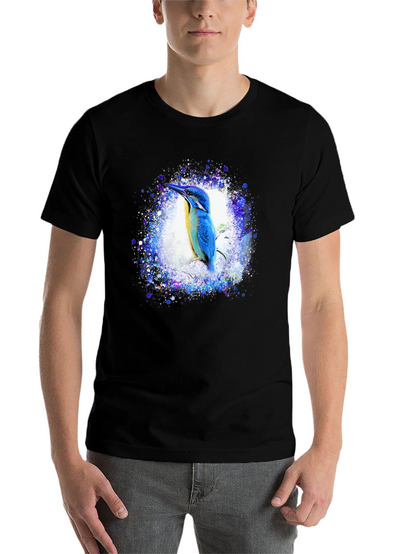 Kingfisher Bird Graphic Tee - Black T-Shirt