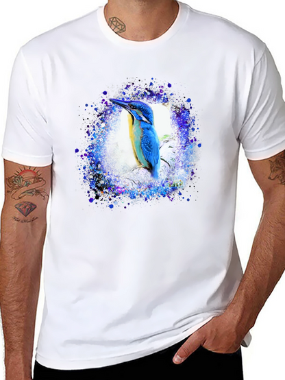 Kingfisher Bird Graphic Tee - Black T-Shirt