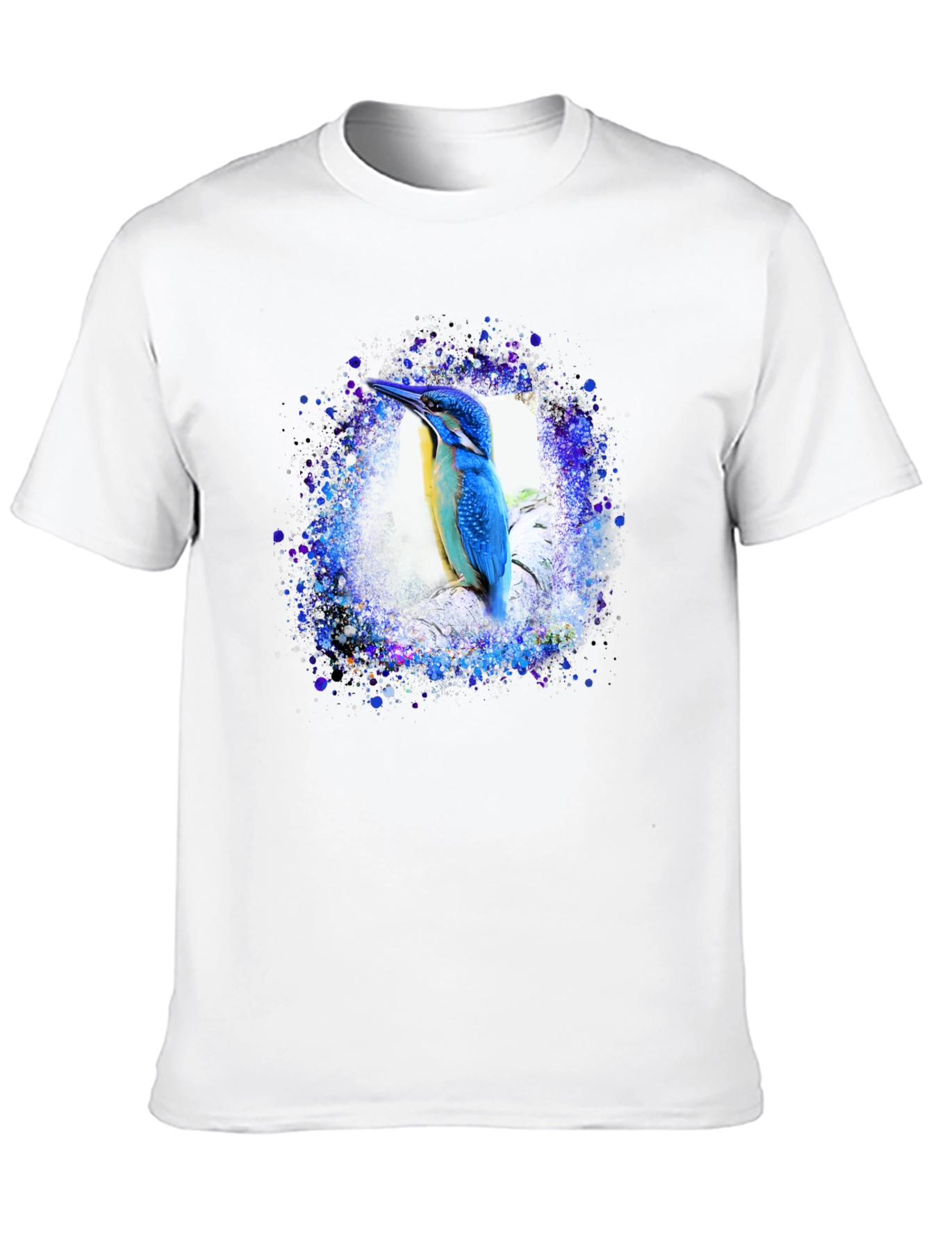 Kingfisher Bird Graphic Tee - Black T-Shirt