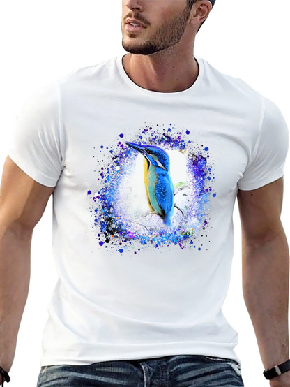 Kingfisher Bird Graphic Tee - Black T-Shirt