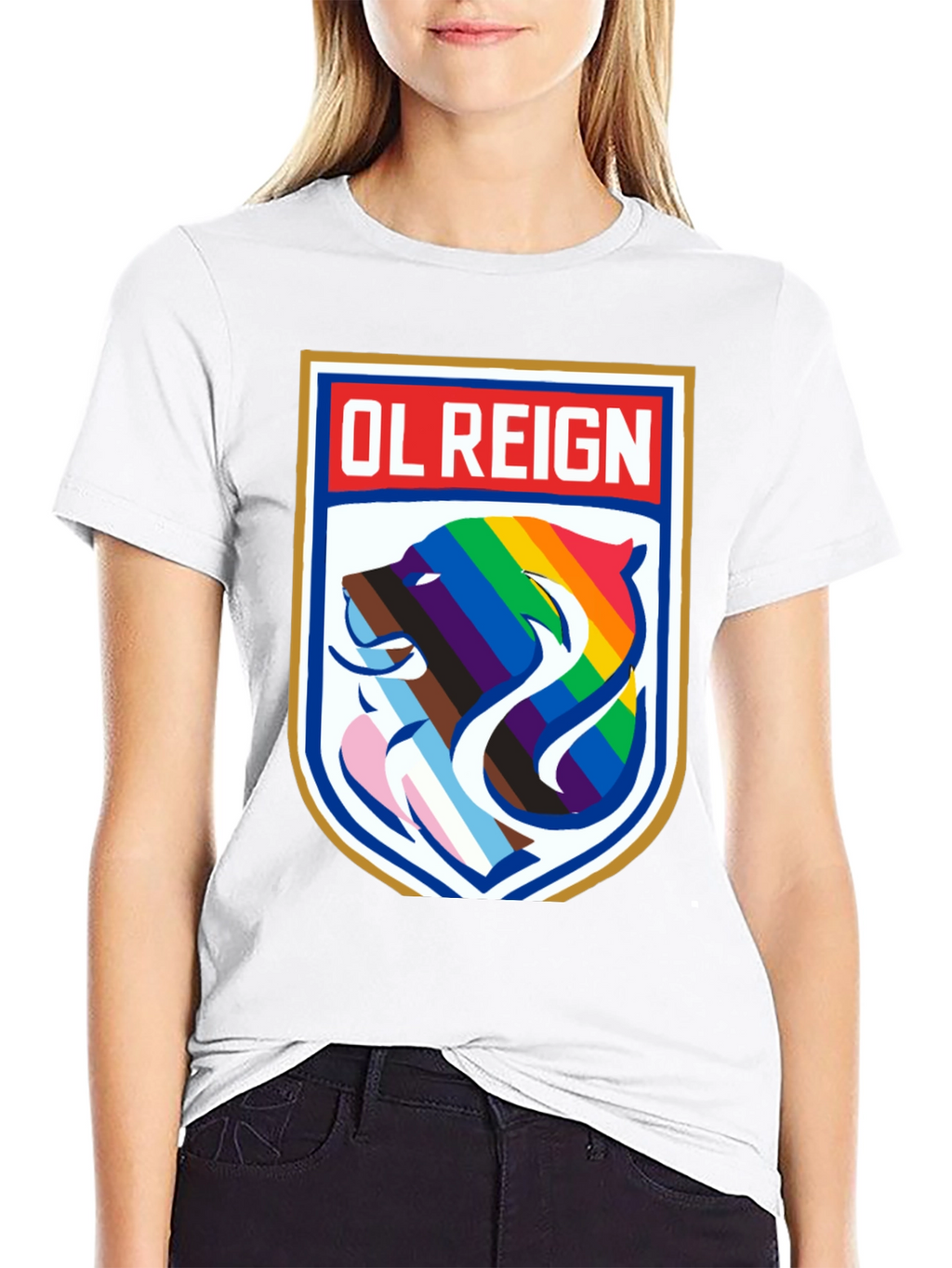 OL Reign Pride T-Shirt - LGBTQ+ Bear Graphic