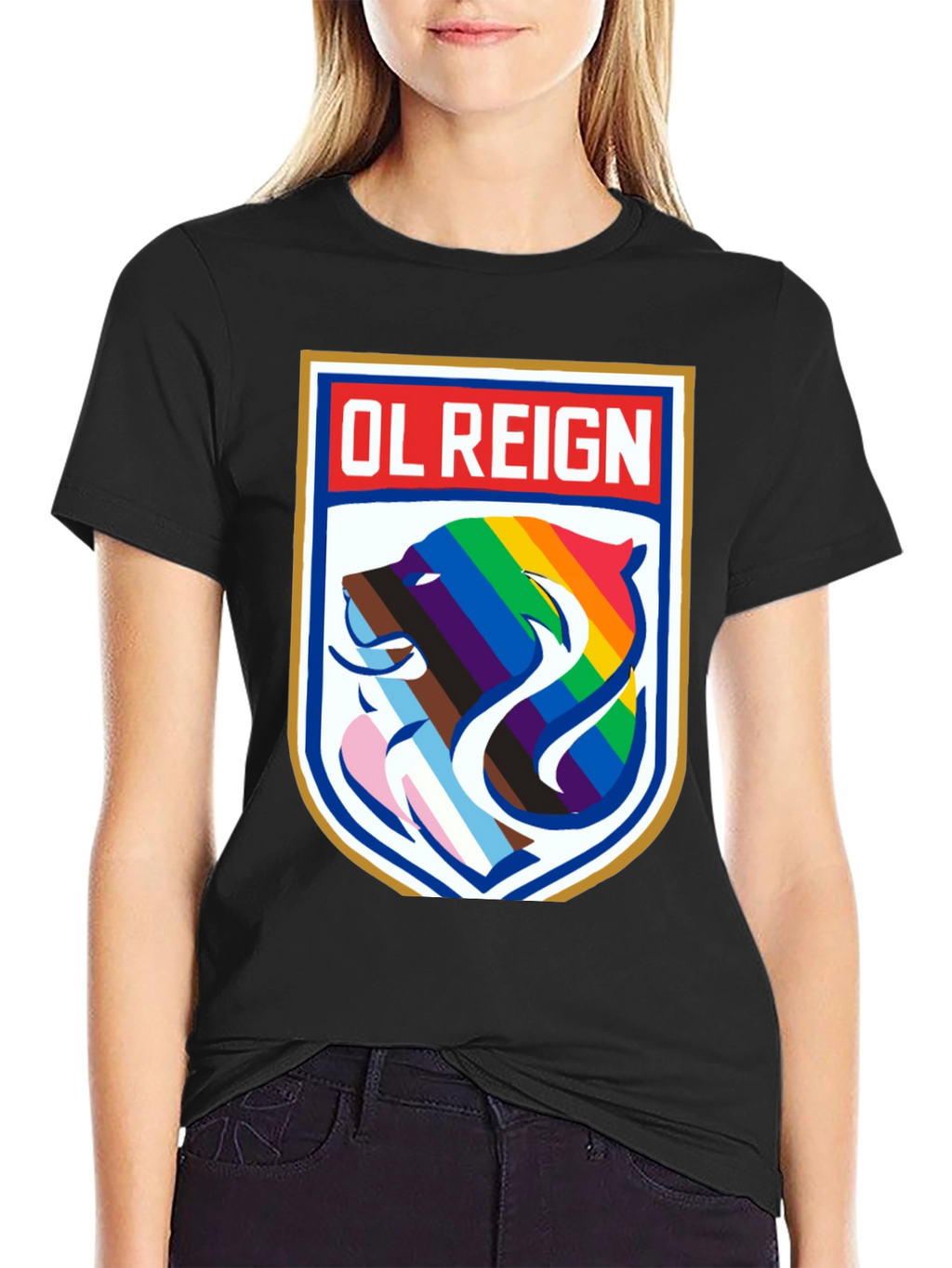 OL Reign Pride T-Shirt - LGBTQ+ Bear Graphic