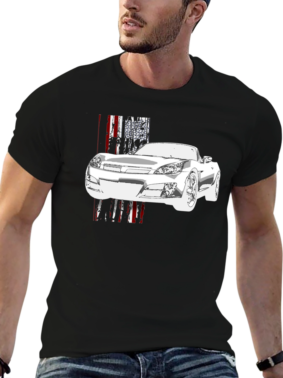 Car Graphic Black T-Shirt