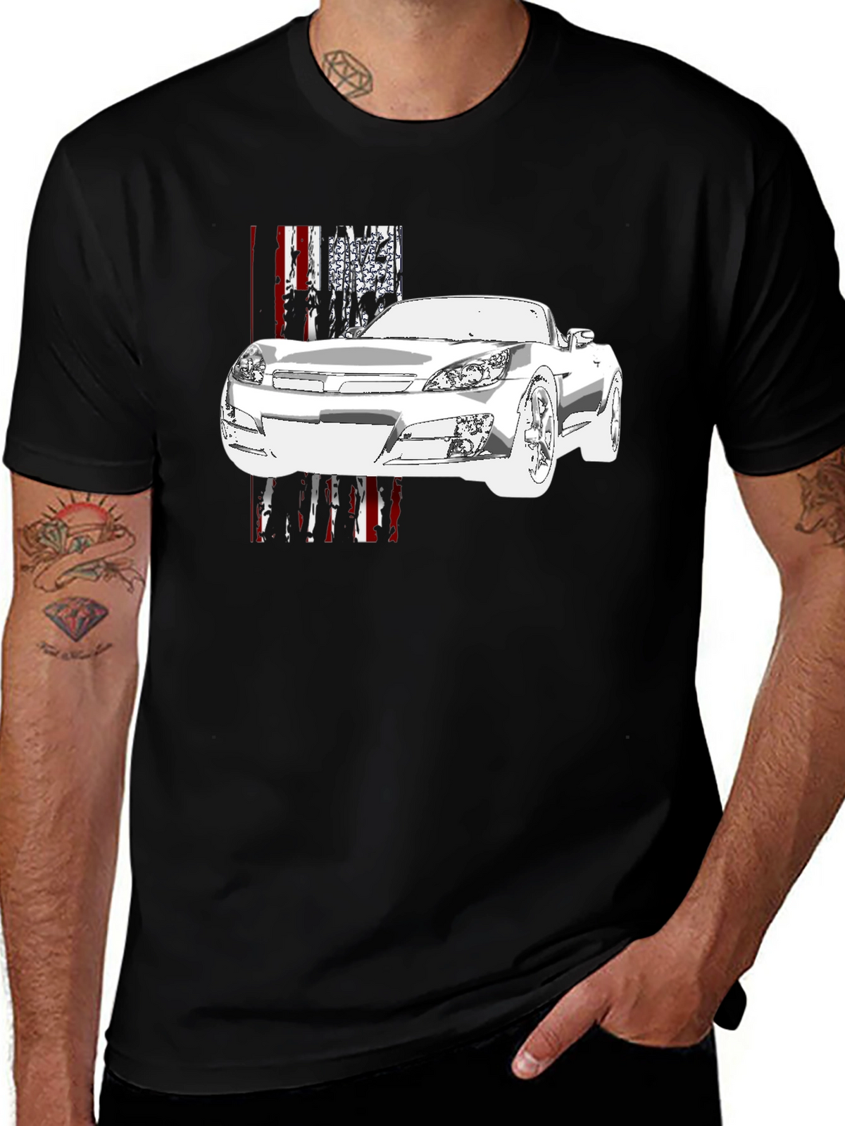 Car Graphic Black T-Shirt