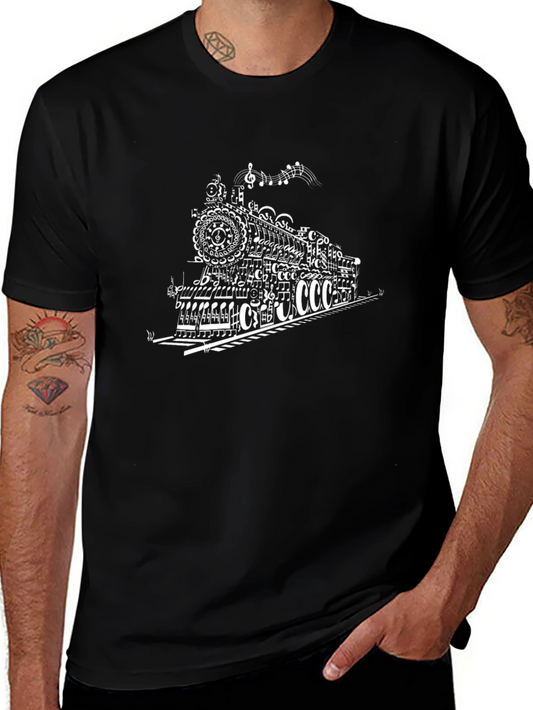 Music Train T-Shirt - Black Cotton Tee