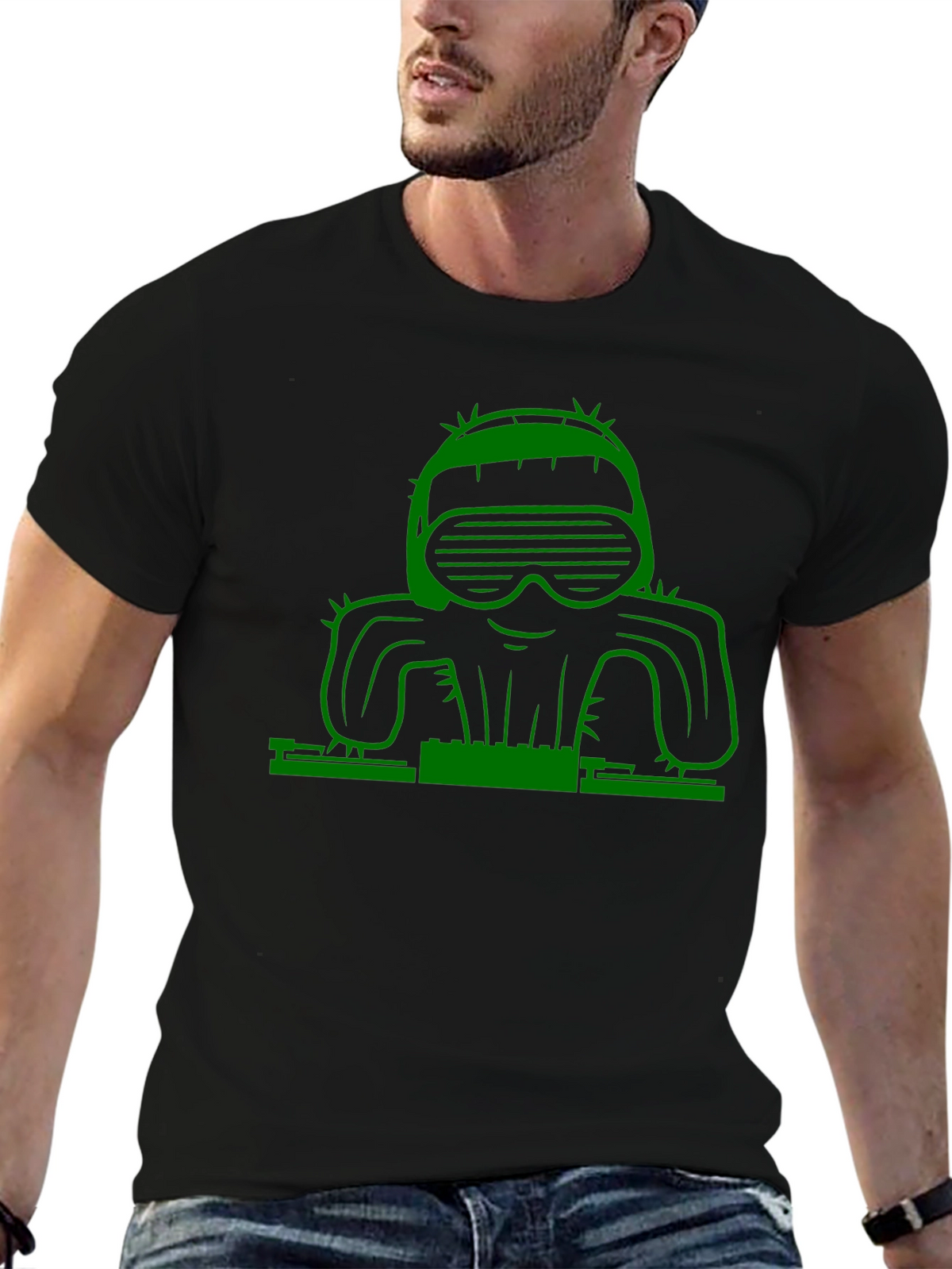 DJ Cactus Graphic T-Shirt - Cool & Unique Design