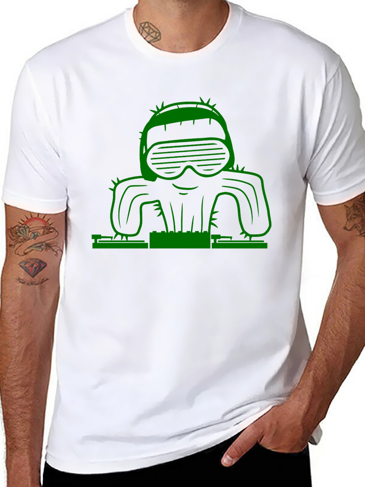 DJ Cactus Graphic T-Shirt - Cool & Unique Design