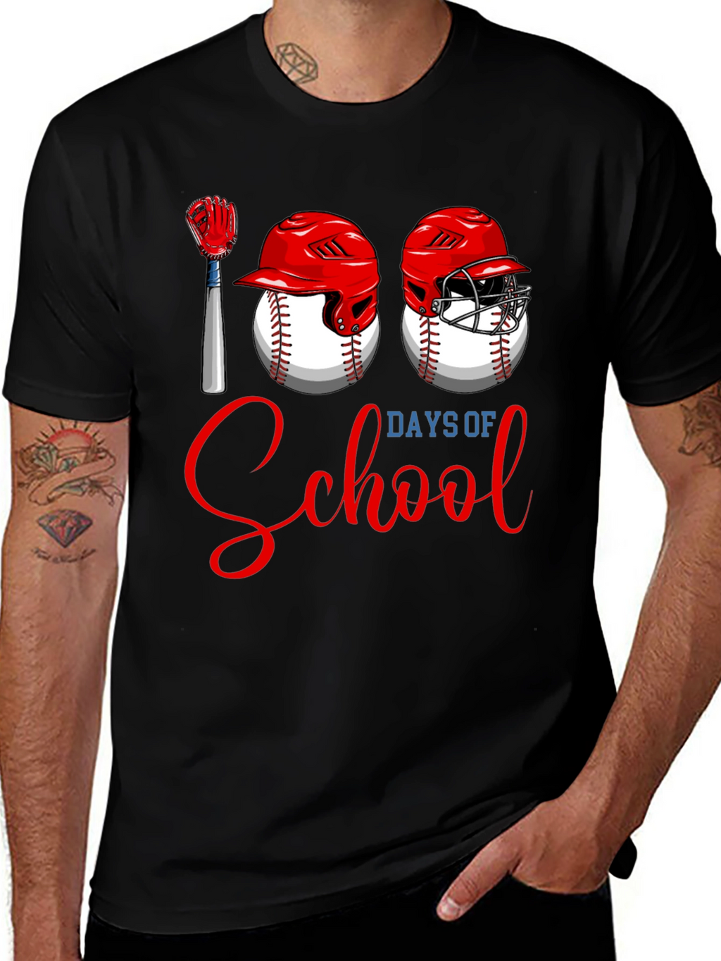 100 Days of School Baseball T-Shirt