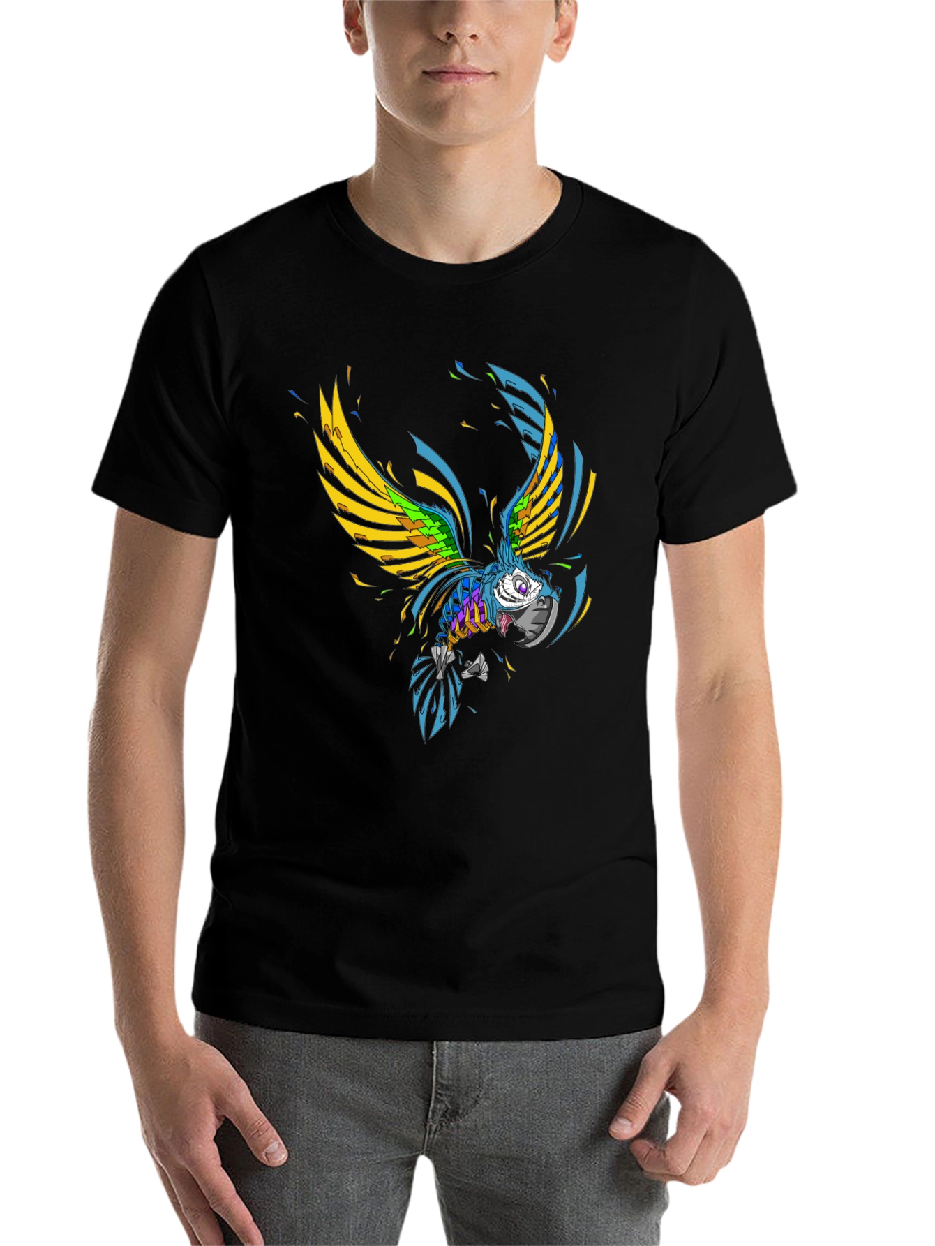Edgy Graphic Tee - Colorful Bird Design
