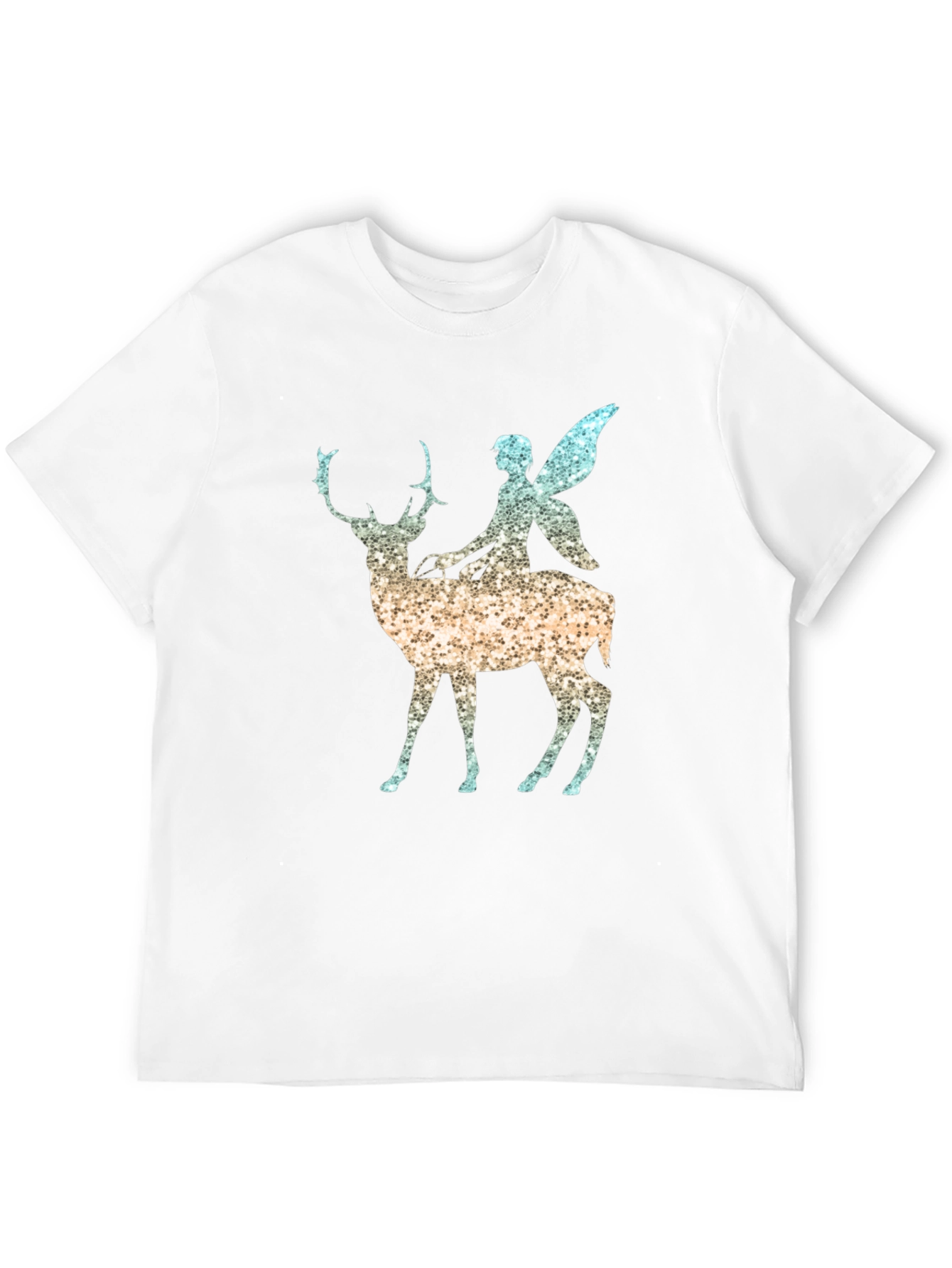 Fantasy Fairy Deer Graphic Tee - Black