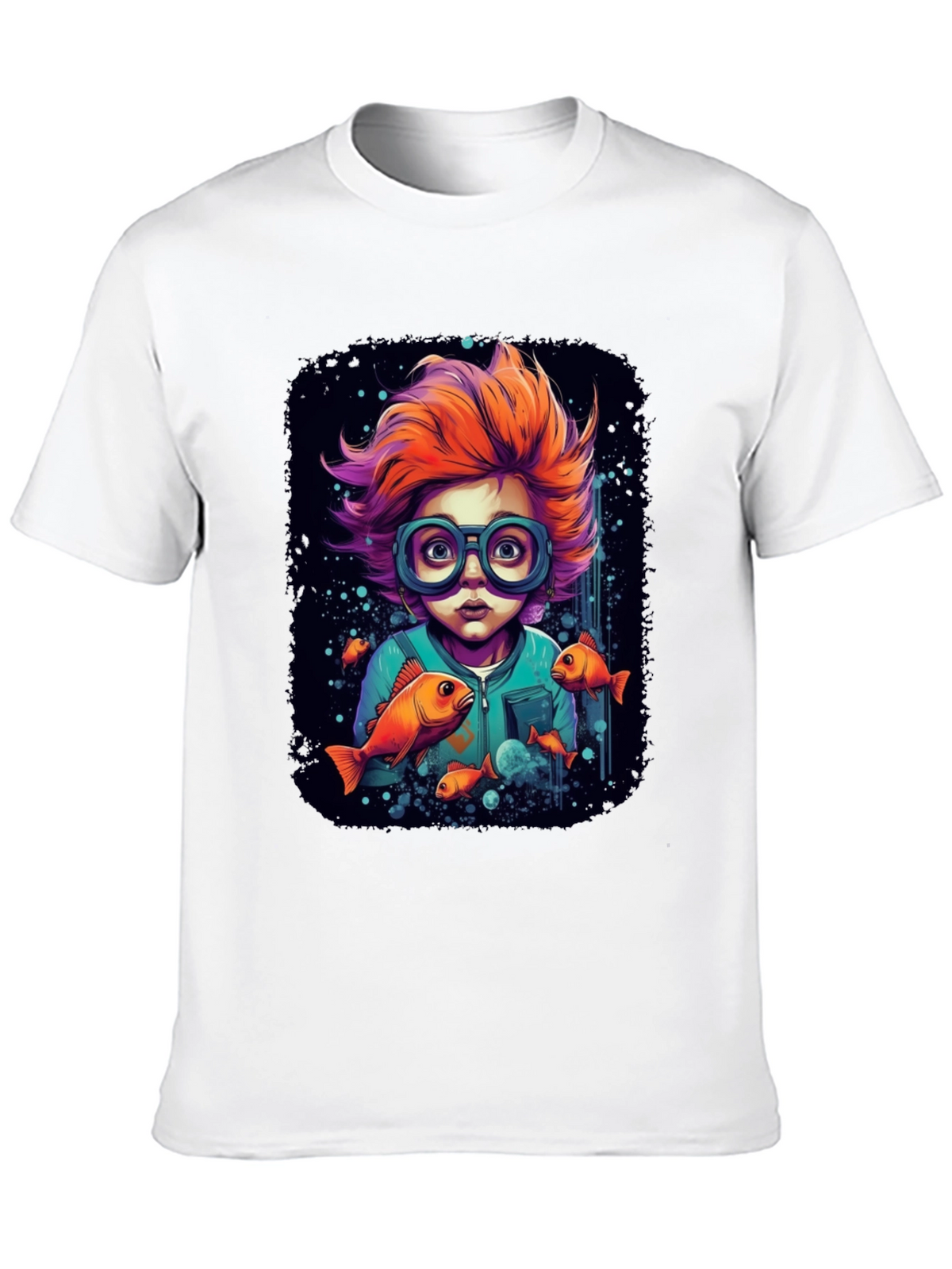 Boy with Fish Graphic T-Shirt