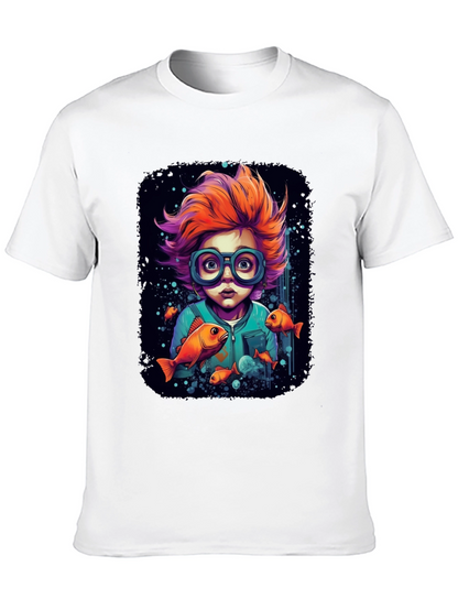 Boy with Fish Graphic T-Shirt