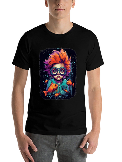 Boy with Fish Graphic T-Shirt