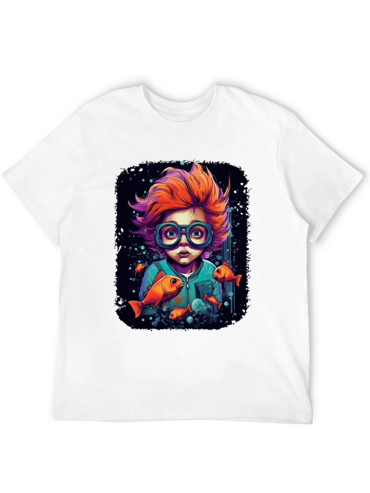 Boy with Fish Graphic T-Shirt