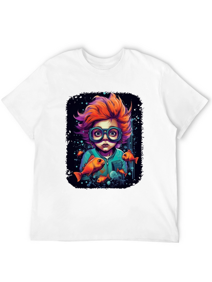 Boy with Fish Graphic T-Shirt