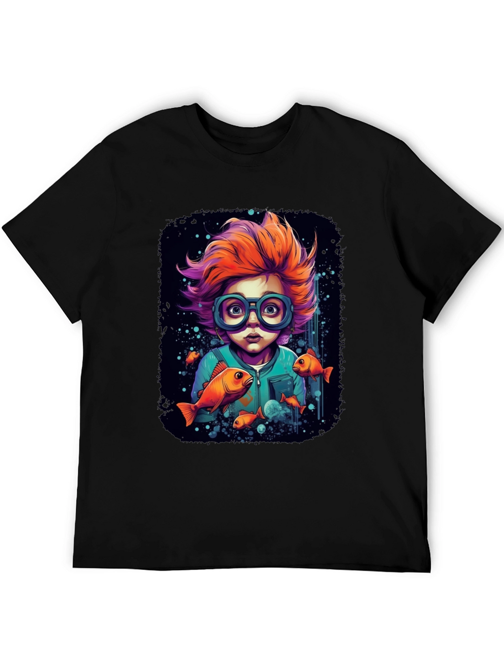 Boy with Fish Graphic T-Shirt